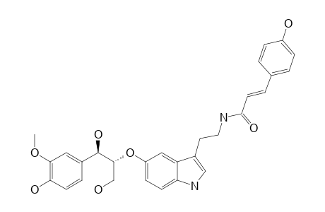 IPOBSCURINE-B;N-[2-[5-[2-[(4-HYDROXY-3-METHOXYPHENYL)-2-HYDROXY-1-HYDROXYMETHYL]-ETHOXY]-INDOL-3-YL]-ETHYL]-4-HYDROXYCINNAMOYL-AMIDE
