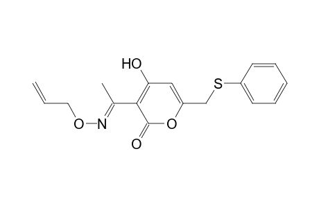 2H-Pyran-2-one, 4-hydroxy-6-[(phenylthio)methyl]-3-[1-[(2-propenyloxy)imino]ethyl]-
