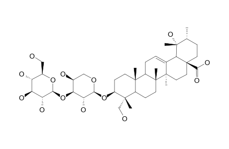 RANDIASAPONIN-II;3-O-BETA-D-GLUCOPYRANOSYL-(1->3)-ALPHA-L-ARABINOPYRANOSYL-ROTUNDIC-ACID