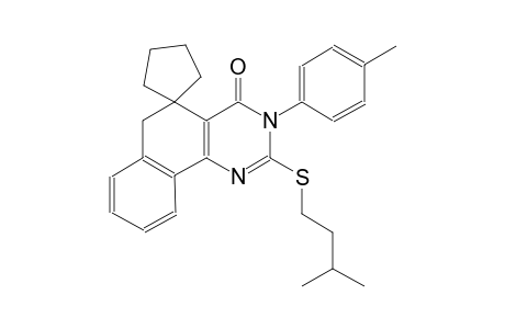 2-(isopentylthio)-3-(p-tolyl)-3H-spiro[benzo[h]quinazoline-5,1'-cyclopentan]-4(6H)-one