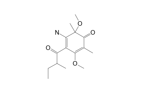 5-AMINO-2,6-DIMETHYL-4-(2'-METHYL-1-OXOBUTYL)-3,6-DIMETHOXY-2,4-CYCLOHEXADIEN-1-ONE