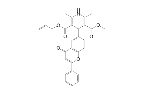 2,6-Dimethyl-4-(4-oxo-2-phenyl-1-benzopyran-6-yl)-1,4-dihydropyridine-3,5-dicarboxylic acid O3-methyl ester O5-prop-2-enyl ester