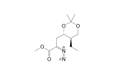 Methyl (4S,5R)-.alpha.-Diazo-2,2-Dimethyl-5-ethyl-1,3-dioxanepropionoate