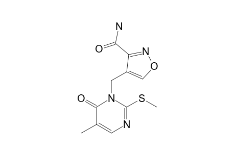 4-[(5-METHYL-2-METHYLSULFANYL-6-OXO-1,6-DIHYDROPYRIMIDIN-1-YL)-METHYL]-ISOXAZOLE-3-CARBOXAMIDE