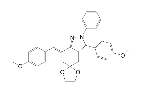 7-(4-Methoxybenzylidene)-3-(4-methoxyphenyl)-2-phenyl-2,3,3a,4,6,7-hexahydrospiro[indazole-5,2'-[1,3]dioxolane]