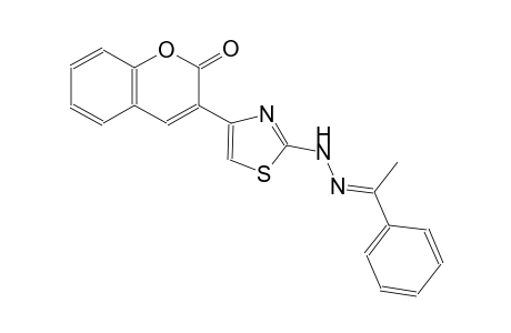 3-{2-[(2E)-2-(1-phenylethylidene)hydrazino]-1,3-thiazol-4-yl}-2H-chromen-2-one