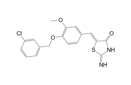 (5Z)-5-{4-[(3-chlorobenzyl)oxy]-3-methoxybenzylidene}-2-imino-1,3-thiazolidin-4-one
