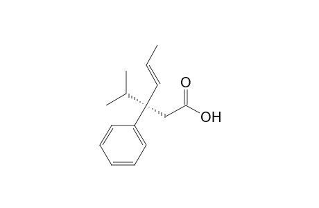 (E,3S)-3-isopropyl-3-phenyl-hex-4-enoic acid