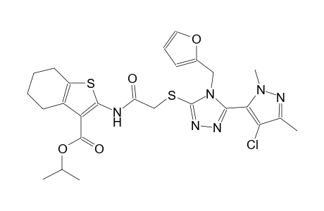 isopropyl 2-[({[5-(4-chloro-1,3-dimethyl-1H-pyrazol-5-yl)-4-(2-furylmethyl)-4H-1,2,4-triazol-3-yl]sulfanyl}acetyl)amino]-4,5,6,7-tetrahydro-1-benzothiophene-3-carboxylate