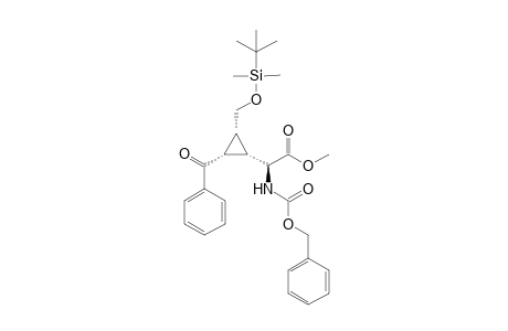 (+-)-(S)-Methyl 2-[(1S,2S,3R)-2-Benzoyl-3-({[(tert-butyl)-1,1-dimethylsilyl]oxy}methyl)cycloprpopyl]-2-{[(benzyloxy)carbonyl]amino}ethanoate