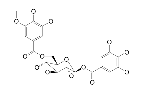 1-O-GALLOYL-6-0-(4-HYDROXY-3,5-DIMETHOXY)-BENZOYL-BETA-D-GLUCOSE