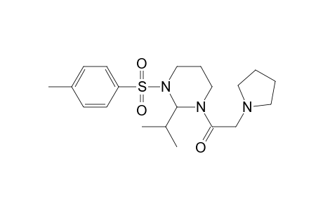 Pyrimidine, hexahydro-2-(1-methylethyl)-1-[(4-methylphenyl)sulfonyl]-3-[2-(1-pyrrolidinyl)acetyl]-