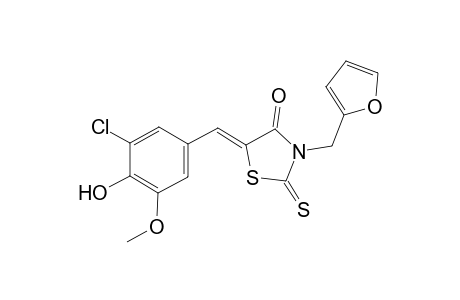 (5Z)-5-(3-chloro-4-hydroxy-5-methoxy-benzylidene)-3-(2-furfuryl)-2-thioxo-thiazolidin-4-one