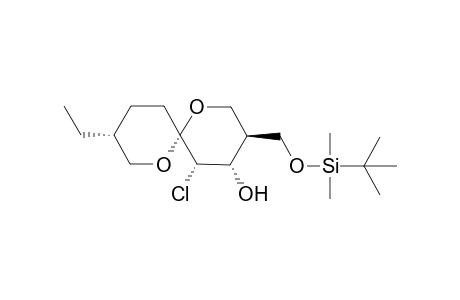 (3S(*),4S(*),5S(*),6R(*),9R(*))-3-[(t-Butyldimethyl)siloxy]methyl-5-chloro-9-ethyl-1,7-dioxaspiro-[5.5]undecan-4-ol