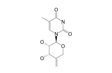 1-[4-DEOXY-4-METHYLENE-BETA-D-ERYTHRO-PENTOPYRANOSYL]-THYMINE