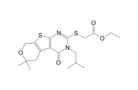 ethyl [(3-isobutyl-6,6-dimethyl-4-oxo-3,5,6,8-tetrahydro-4H-pyrano[4',3':4,5]thieno[2,3-d]pyrimidin-2-yl)sulfanyl]acetate