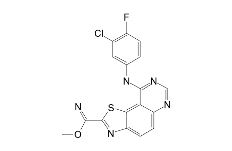 METHYL-9-(3-CHLORO-4-FLUOROPHENYLAMINO)-THIAZOLO-[5,4-F]-QUINAZOLINE-2-CARBIMIDATE