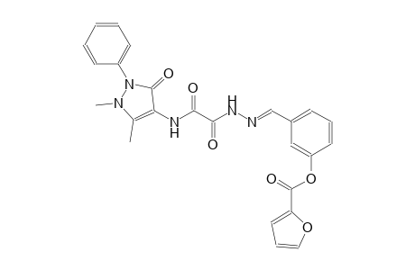 3-[(E)-(2-{2-[(1,5-dimethyl-3-oxo-2-phenyl-2,3-dihydro-1H-pyrazol-4-yl)amino]-2-oxoacetyl}hydrazono)methyl]phenyl 2-furoate
