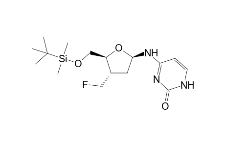1-[5-(tert-Butyldimethylsilyl)-2,3-dideoxy-3-C(-fluoromethyl)-.alpha.,D and .beta.,D-erythro-pentofuranosyl]cytosine