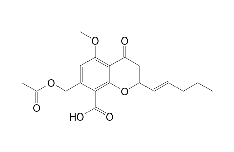 5-Methoxy-7-(acetoxymethyl)-8-(hydroxycarbonyl)-2-(1'-pentenyl)-2,3-dihydrobenzopyran-4(4H)-one