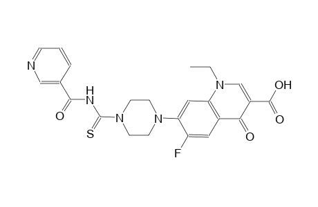 1-ethyl-6-fluoro-4-oxo-7-(4-{[(3-pyridinylcarbonyl)amino]carbothioyl}-1-piperazinyl)-1,4-dihydro-3-quinolinecarboxylic acid