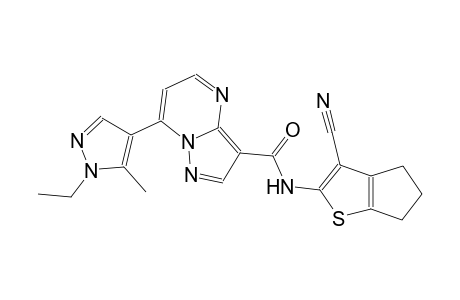 N-(3-cyano-5,6-dihydro-4H-cyclopenta[b]thien-2-yl)-7-(1-ethyl-5-methyl-1H-pyrazol-4-yl)pyrazolo[1,5-a]pyrimidine-3-carboxamide