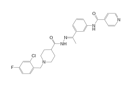 N-[3-((1E)-N-{[1-(2-chloro-4-fluorobenzyl)-4-piperidinyl]carbonyl}ethanehydrazonoyl)phenyl]isonicotinamide