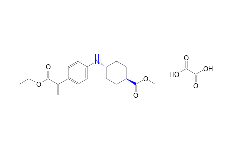 trans-4-[p-(1-carboxyethyl)anilino]cyclohexanecarboxylic acid, 4- ethyl methyl ester, oxalate (1:1) (salt)