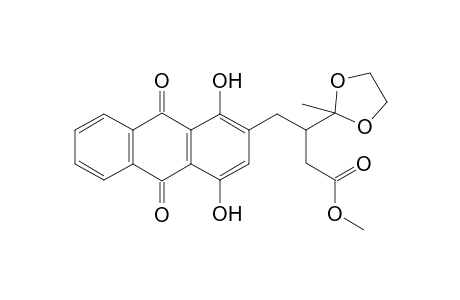 2-(2'-Carbomethoxymethyl-3'-ethylenedioxybutyl)-1,4-dihydroxyanthraquinone