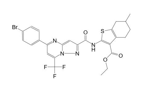 ethyl 2-({[5-(4-bromophenyl)-7-(trifluoromethyl)pyrazolo[1,5-a]pyrimidin-2-yl]carbonyl}amino)-6-methyl-4,5,6,7-tetrahydro-1-benzothiophene-3-carboxylate