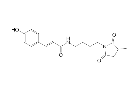 (E)-3-(4-hydroxyphenyl)-N-[4-(3-methyl-2,5-dioxo-1-pyrrolidinyl)butyl]-2-propenamide