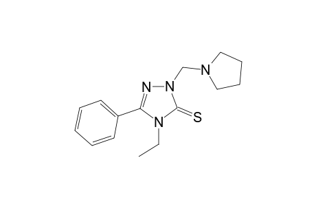 4-Ethyl-5-phenyl-2-(1-pyrrolidinylmethyl)-1,2,4-triazole-3-thione