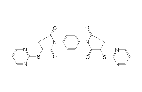 1-{4-[2,5-dioxo-3-(2-pyrimidinylsulfanyl)-1-pyrrolidinyl]phenyl}-3-(2-pyrimidinylsulfanyl)-2,5-pyrrolidinedione