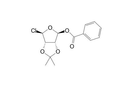 (4R)-4-Chloro-4-deoxy-2,3-isopropylidene-1-O-benzoyl-.beta.,D-erythro-tetradialdo-1,4-furanose