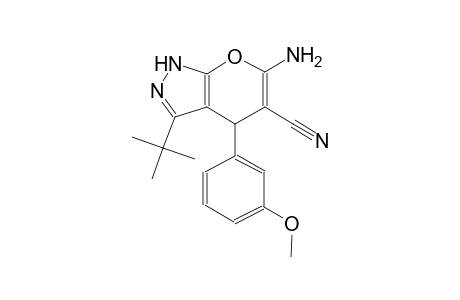 6-amino-3-tert-butyl-4-(3-methoxyphenyl)-1,4-dihydropyrano[2,3-c]pyrazole-5-carbonitrile