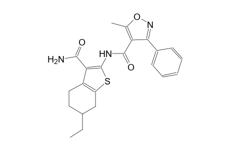 N-[3-(aminocarbonyl)-6-ethyl-4,5,6,7-tetrahydro-1-benzothien-2-yl]-5-methyl-3-phenyl-4-isoxazolecarboxamide