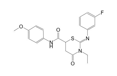 (2Z)-3-ethyl-2-[(3-fluorophenyl)imino]-N-(4-methoxyphenyl)-4-oxotetrahydro-2H-1,3-thiazine-6-carboxamide