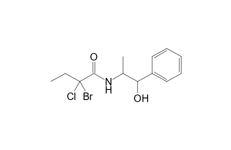 N-(2'-Hydroxy-1'-methyl-2'-phenylethyl)-2-bromo-2-chlorobutanamide