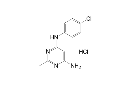 4-amino-6-(p-chloroanilino)-2-methylpyrimidine, hydrochloride