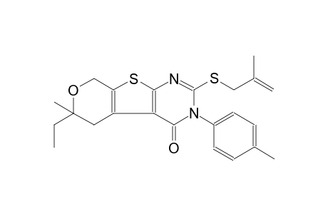 6-ethyl-6-methyl-3-(4-methylphenyl)-2-[(2-methyl-2-propenyl)sulfanyl]-3,5,6,8-tetrahydro-4H-pyrano[4',3':4,5]thieno[2,3-d]pyrimidin-4-one