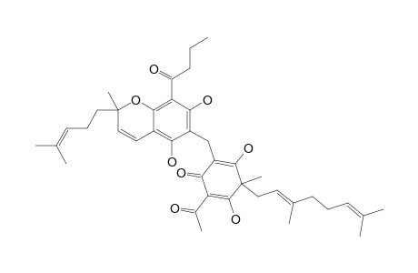 YUNGENSIN_C;2-{[5,7-DIHYDROXY-2-METHYL-2-(4-METHYL-3-PENTENYL)-8-BUTANOYL-6-CHROMENYL]-METHYL}-3,5-DIHYDROXY-4-METHYL-4-(3,7-DIMETHYL-