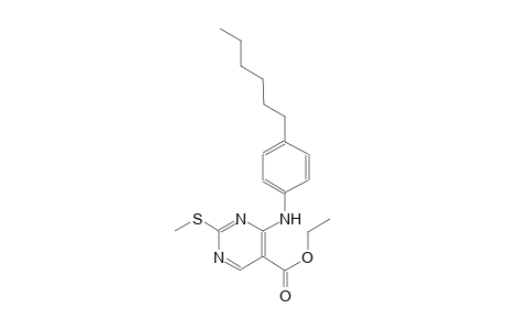 ethyl 4-(4-hexylanilino)-2-(methylsulfanyl)-5-pyrimidinecarboxylate