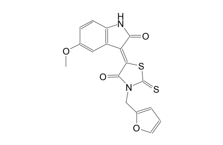 (3Z)-3-[3-(2-furylmethyl)-4-oxo-2-thioxo-1,3-thiazolidin-5-ylidene]-5-methoxy-1,3-dihydro-2H-indol-2-one