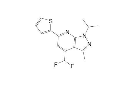 1H-pyrazolo[3,4-b]pyridine, 4-(difluoromethyl)-3-methyl-1-(1-methylethyl)-6-(2-thienyl)-