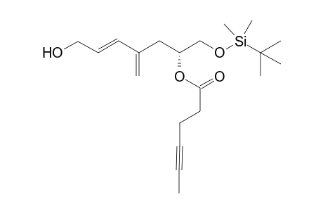 1-[(t-Butyldimethylsilyl)oxy]-4-methylene-7-hydroxyhept-5-en-2-yl Hex-4'-ynoate