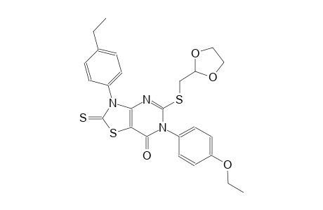 thiazolo[4,5-d]pyrimidin-7(6H)-one, 5-[(1,3-dioxolan-2-ylmethyl)thio]-6-(4-ethoxyphenyl)-3-(4-ethylphenyl)-2,3-dihydro-2-thioxo-