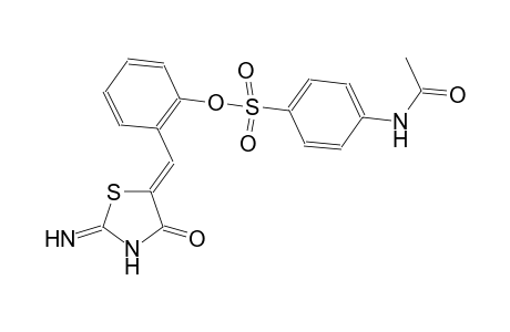 2-[(Z)-(2-imino-4-oxo-1,3-thiazolidin-5-ylidene)methyl]phenyl 4-(acetylamino)benzenesulfonate