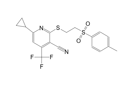 6-cyclopropyl-2-({2-[(4-methylphenyl)sulfonyl]ethyl}sulfanyl)-4-(trifluoromethyl)nicotinonitrile