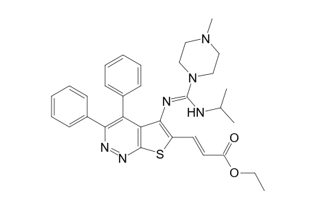 6-(2-Ethoxycarbonylvinyl)-5-[isopropylamino(4-methylpiperidin-1-yl)methyleneamino]-3,4-diphenylthieno[2,3-c]pyridazine