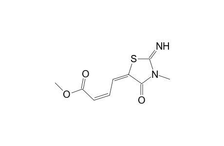 2-Butenoic acid, 4-(2-imino-3-methyl-4-oxo-5-thiazolidinylidene)-, methyl ester, (Z,E)-